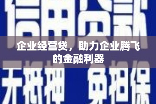 新埔企业经营贷，助力企业腾飞的金融利器