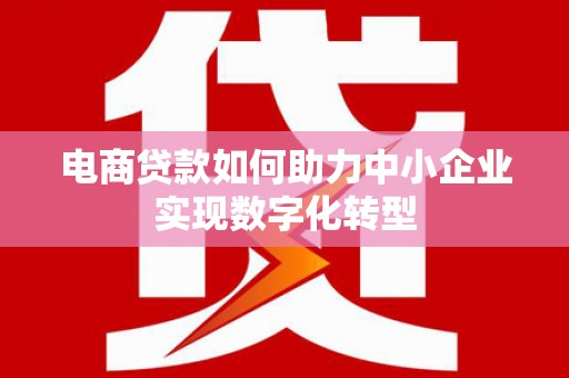 新埔电商贷款如何助力中小企业实现数字化转型