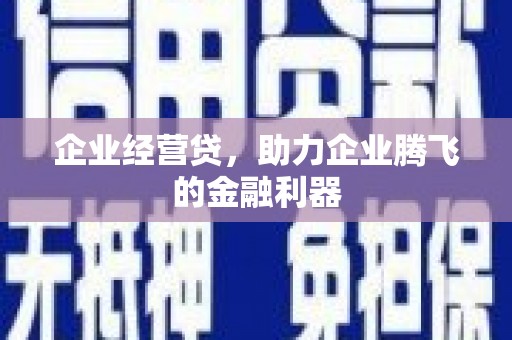 新埔企业经营贷，助力企业腾飞的金融利器