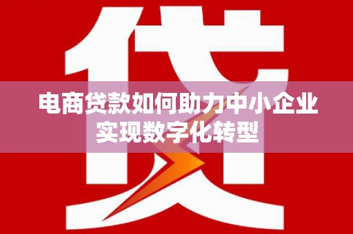 新埔电商贷款如何助力中小企业实现数字化转型