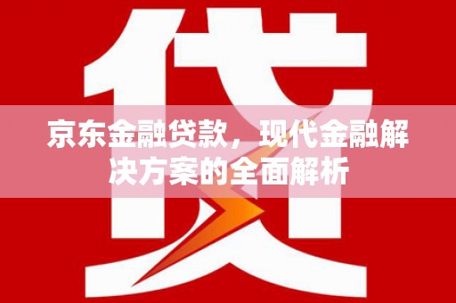 新埔京东金融贷款，现代金融解决方案的全面解析