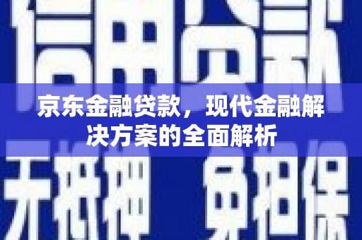 新埔京东金融贷款，现代金融解决方案的全面解析