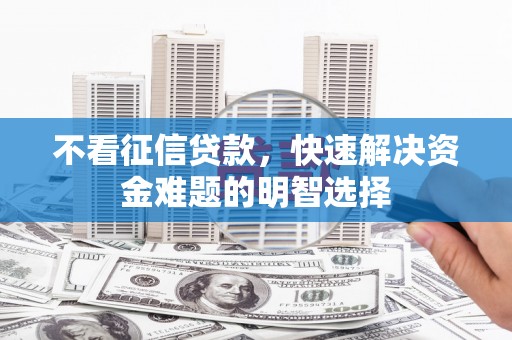 新埔不看征信贷款，快速解决资金难题的明智选择