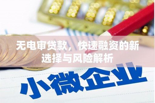 新埔无电审贷款，快速融资的新选择与风险解析