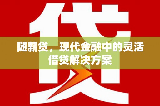 新埔随薪贷，现代金融中的灵活借贷解决方案