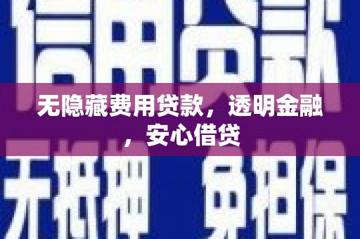 新埔无隐藏费用贷款，透明金融，安心借贷