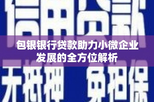 新埔包银银行贷款助力小微企业发展的全方位解析