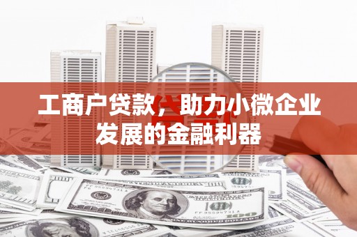 新埔工商户贷款，助力小微企业发展的金融利器